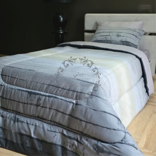 8 Couette 1 Place Voile d’Azur – Dégradé Gris & Bleu Fumé