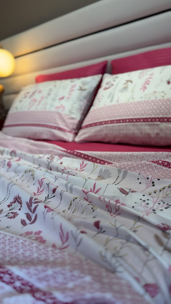 Parure de Lit Motif Floral et Géométrique – Élégance Moderne