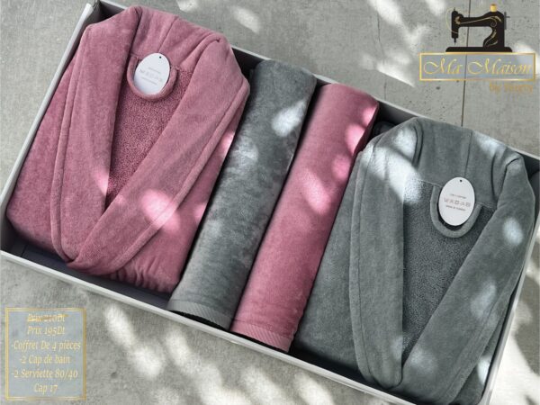 Cap de Bain 4 Pièces – Homme & Femme en Éponge Ultra Douce