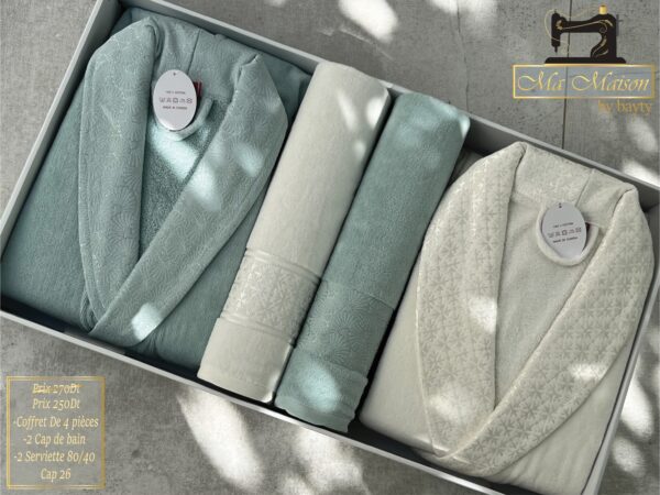 Cap de Bain 4 Pièces – Homme & Femme en Éponge Ultra Douce