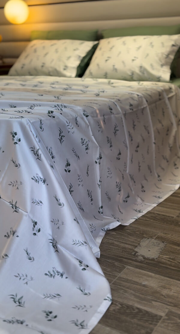 Parure Satin De Coton Imprimé Feuilles et Baies