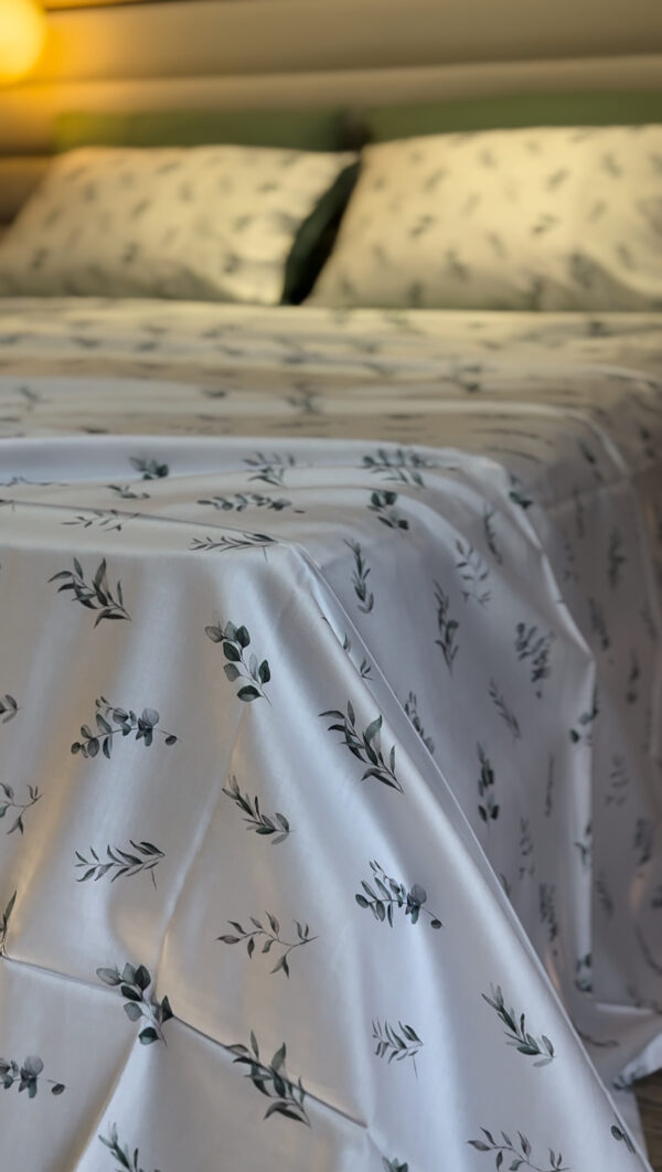 Parure Satin De Coton Imprimé Feuilles et Baies