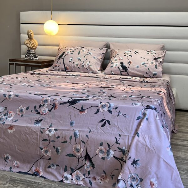 Parure Satin de Coton Imprimé Éveil Printanier