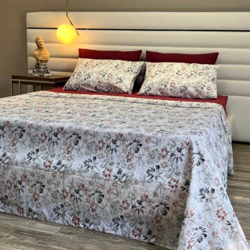 IMG_8296 Parure de Lit Florale – Élégance en Noir et Rouge