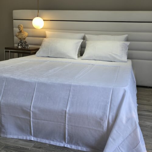 Parure de Lit Satin De Coton Silence Blanc – Minimalisme
