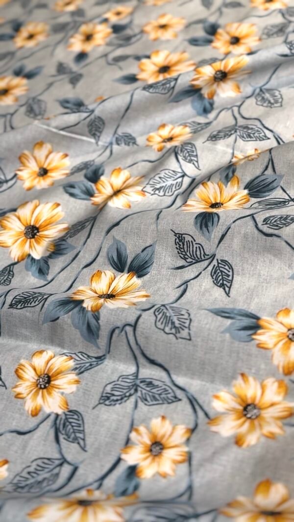 Parure de Lit Lumière Florale – Jaune Soleil & Bleu Brume