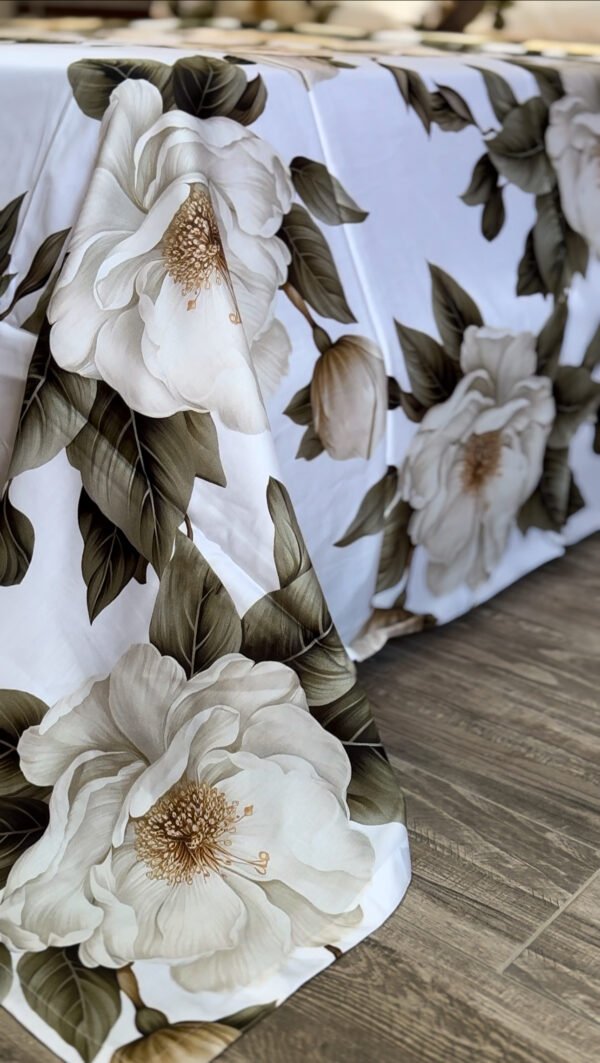 Parure de Lit Satin De Coton – Feuillage Émeraude