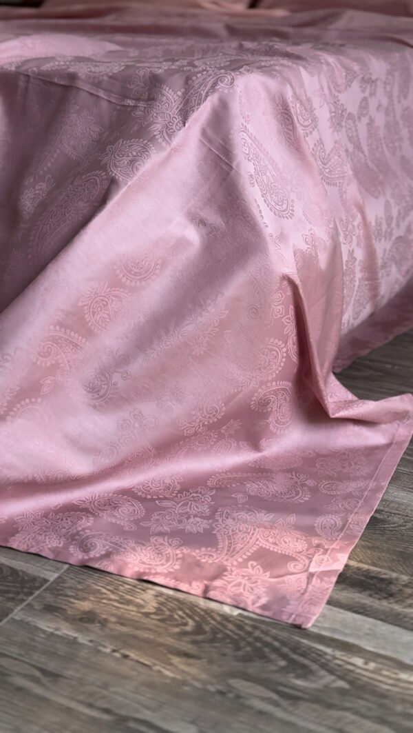 Parure de Lit Satin De Coton Rose Poudré – Éveil Pastel