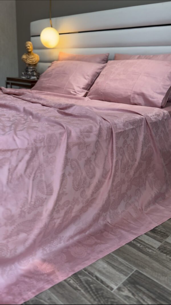 Parure de Lit Satin De Coton Rose Poudré – Éveil Pastel