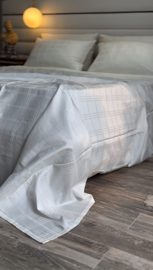Parure de Lit Satin De Coton Blanc – Épure Moderne