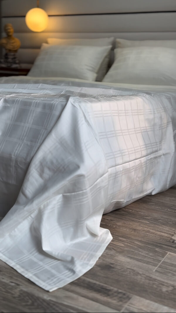 Parure de Lit Satin De Coton Blanc – Épure Moderne