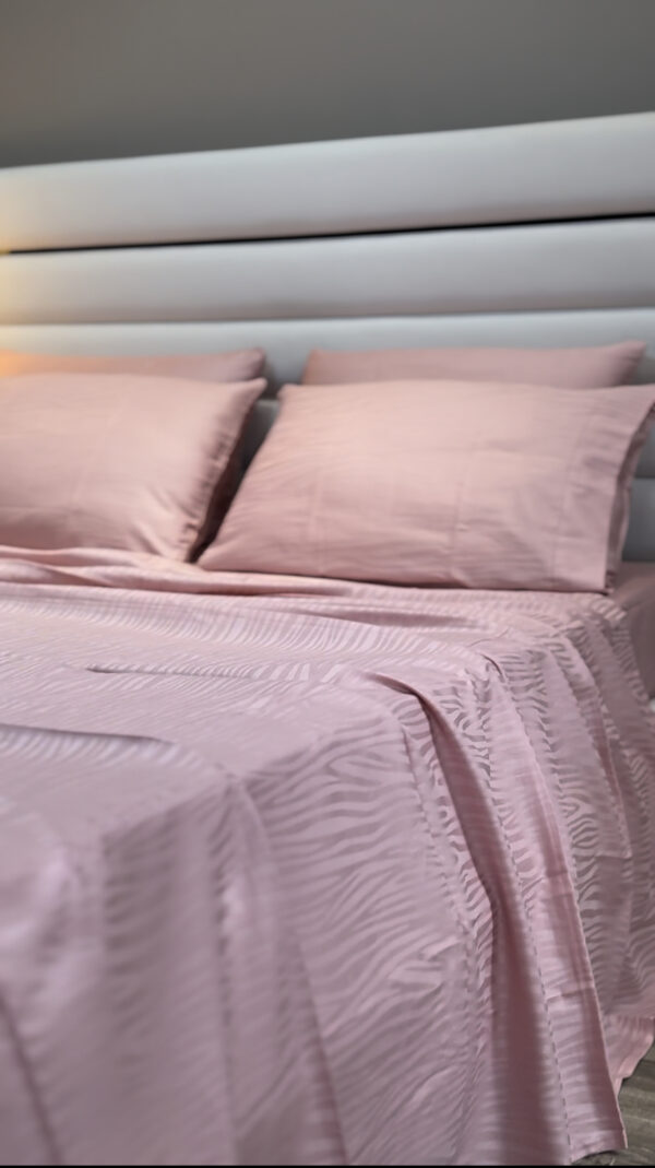 Parure de Lit Satin De Coton Blush Moderne – Harmonie