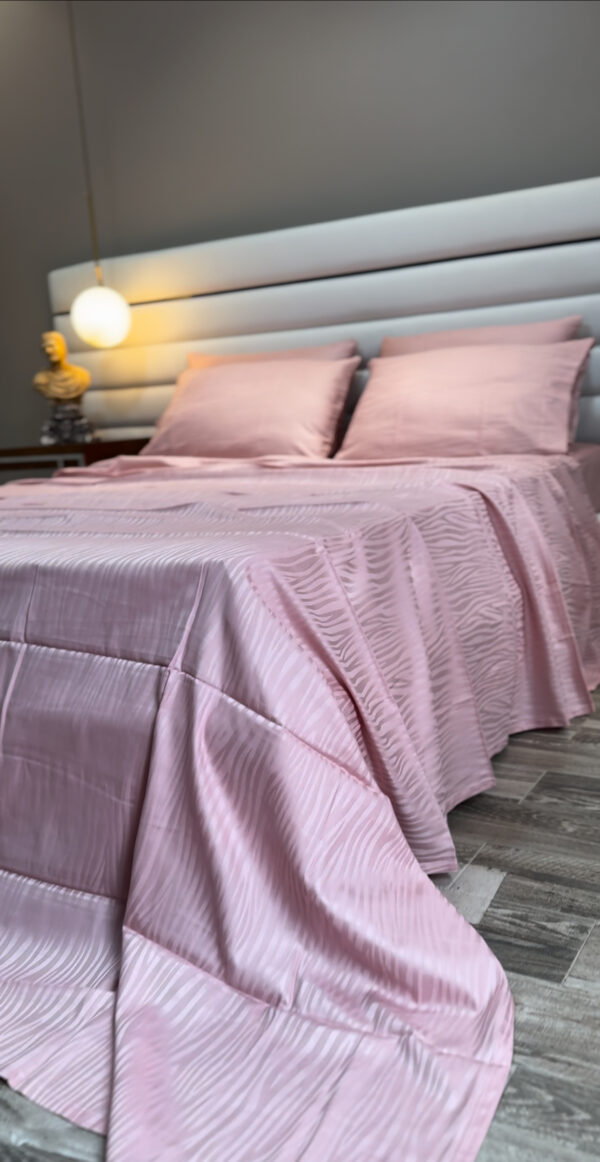 Parure de Lit Satin De Coton Blush Moderne – Harmonie