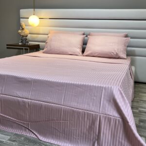 Parure de Lit Satin De Coton Rose Éclipse – Douceur Moderne