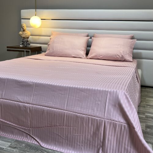 Parure de Lit Satin De Coton Rose Éclipse – Douceur Moderne