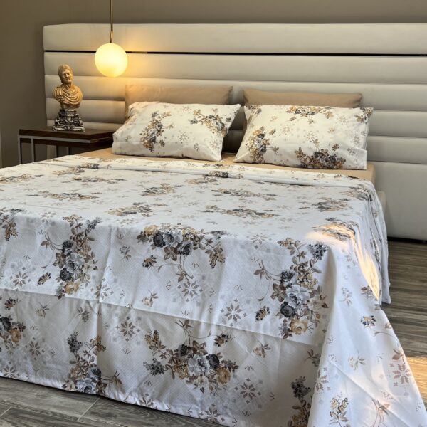 Parure de Lit Bouquet Apaisant – Beige & Ivoire