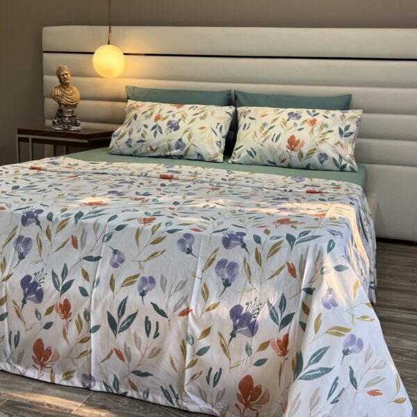 Parure de Lit Élégance Fleurie – Motif Pastel et Vif