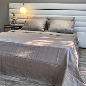 Parure de Lit Satin De Coton Grège – Épure Moderne
