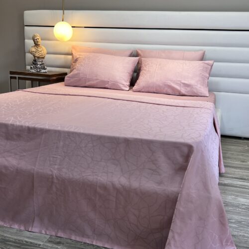Parure de Lit Satin De Coton Rosée – Douceur Poudrée