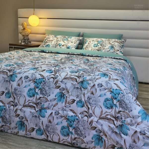 24 Couette 2 Places Bleu Camélia – Élégance Naturelle