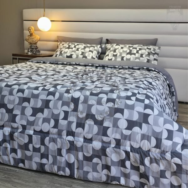 Couette 2 Places Cercle d’Argent – Élégance Graphique