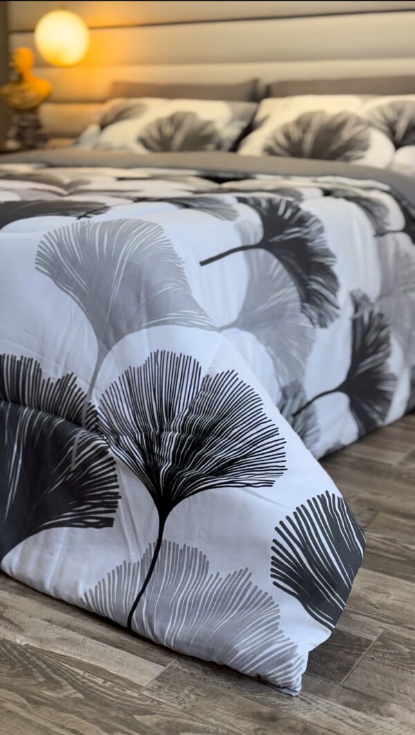 Couette 2 Places Ginkgo Gris – Design Nature