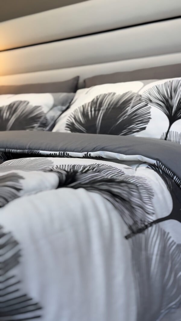 Couette 2 Places Ginkgo Gris – Design Nature