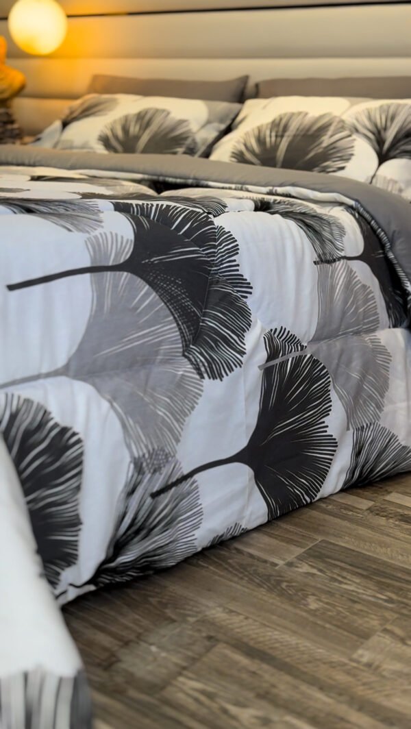 Couette 2 Places Ginkgo Gris – Design Nature