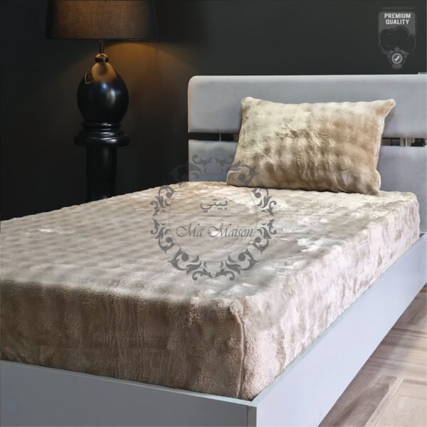 Couvre-lit Polaire 1 Place –  Beige Câlin