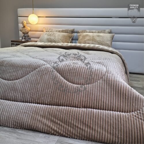 Couvre-lit Polaire 2 Places – Beige Câlin