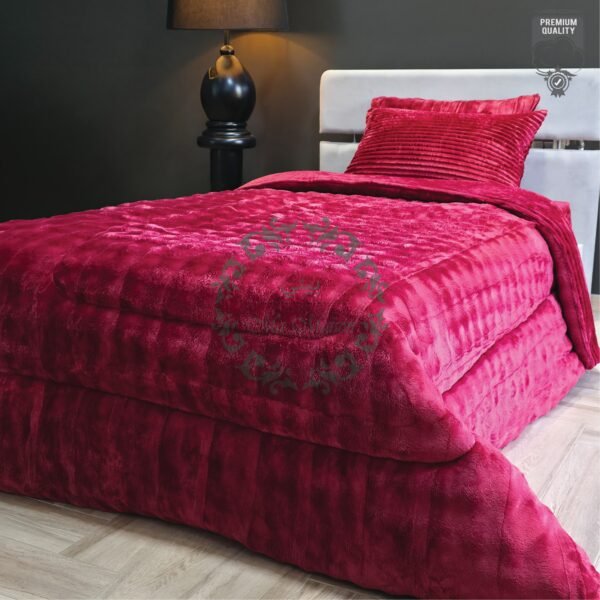 3' Couvre-lit Polaire 1 Place – Rouge Velours Élégance