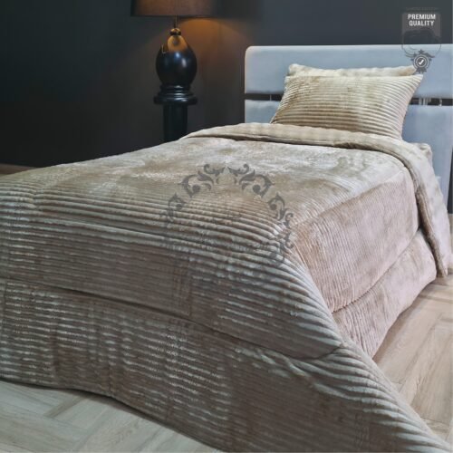 5 Couvre-lit Polaire 1 Place – Beige Câlin