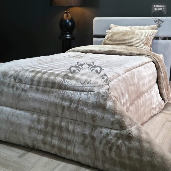 Couvre-lit Polaire 1 Place –  Beige Câlin