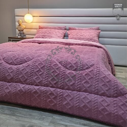 Couvre-lit Polaire 2 Places – Matelassé Premium Rose