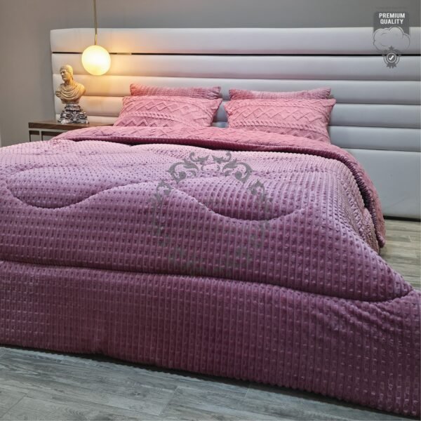 Couvre-lit Polaire 2 Places – Matelassé Premium Rose