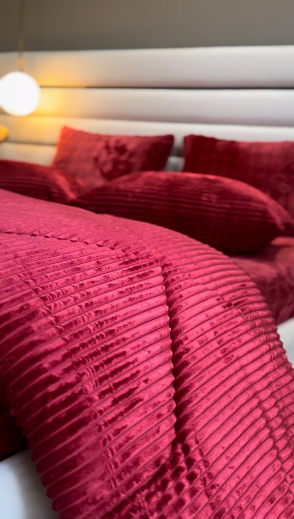 IMG_4355 Couvre-lit Polaire 2 Places – Rouge Velours Élégance