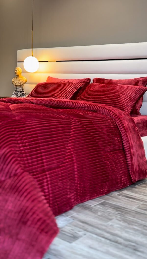 IMG_4361 Couvre-lit Polaire 2 Places – Rouge Velours Élégance