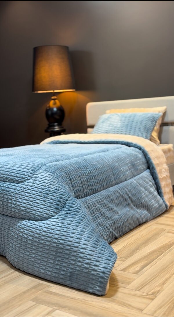 IMG_4579 Couvre-lit Polaire 1 Place – Gris Bleu Premium