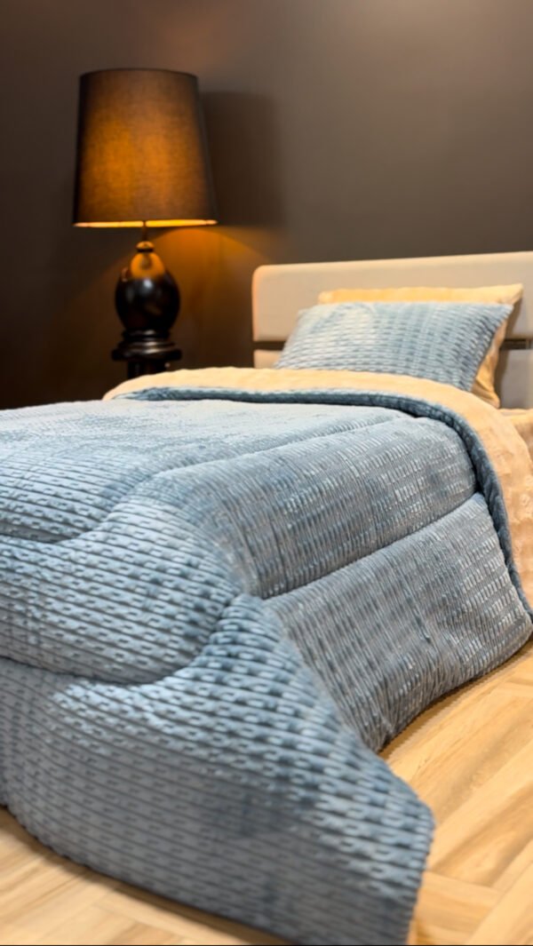 IMG_4587 Couvre-lit Polaire 1 Place – Gris Bleu Premium