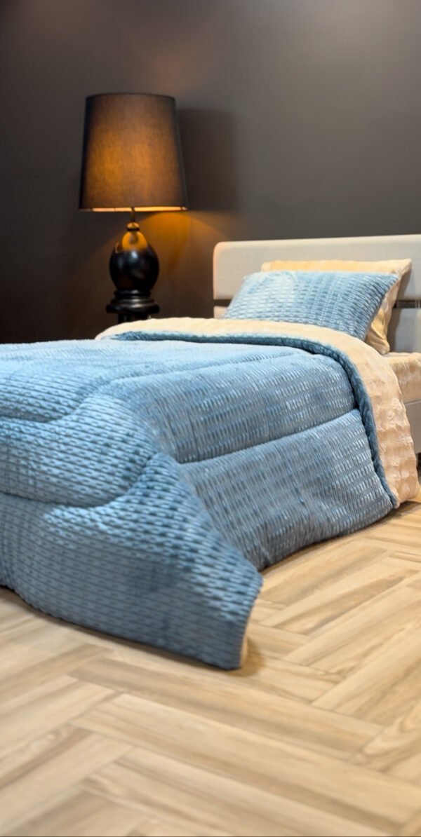 IMG_4588 Couvre-lit Polaire 1 Place – Gris Bleu Premium