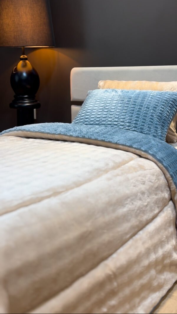 IMG_4590 Couvre-lit Polaire 1 Place – Gris Bleu Premium