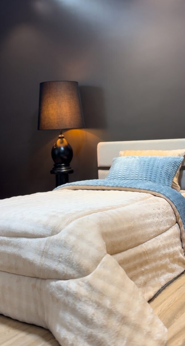 IMG_4592 Couvre-lit Polaire 1 Place – Gris Bleu Premium