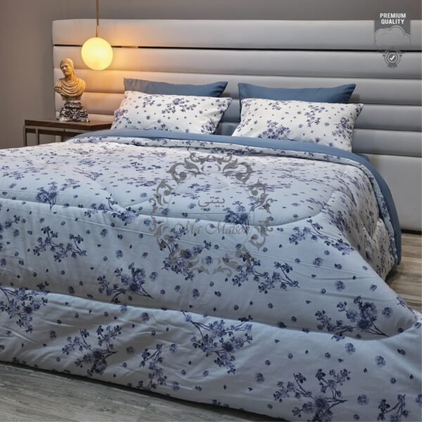 Couette 2 Places Bleu Éclosion – Élégance Florale