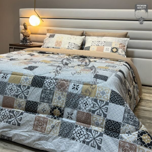 21 Couette 2 Places Patchwork Élégance – Motifs Géométriques