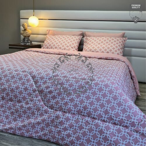 24 Couette 2 Places Éclat Rosé – Géométrie Douce