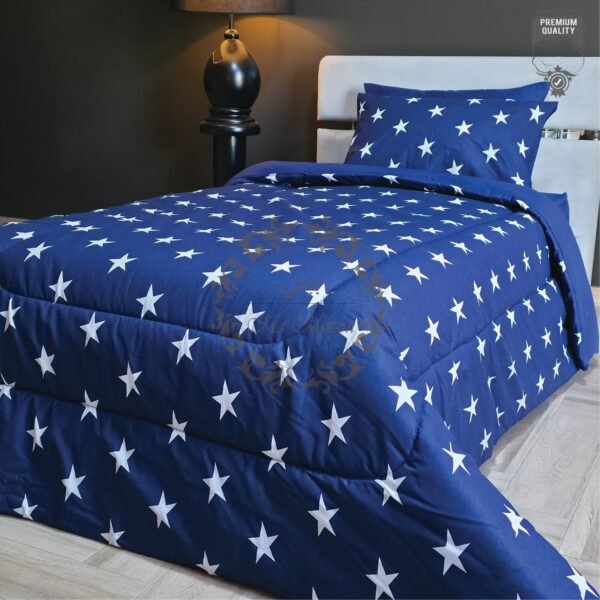 Couette 1 Place Étoiles Boréales – Bleu Nuit