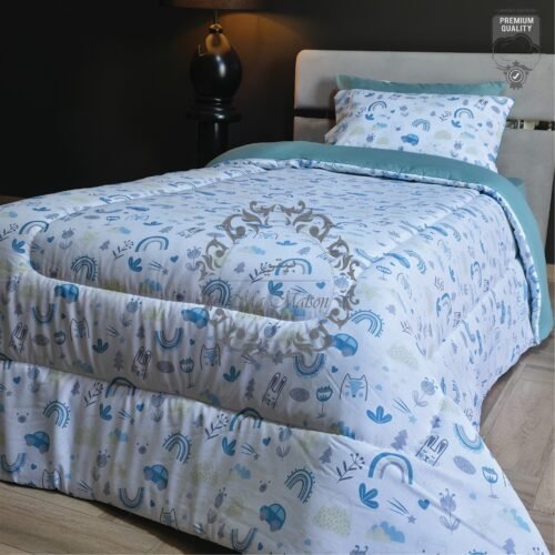 Couette 1 Place Nuage Boréal – Motifs Arc-en-ciel