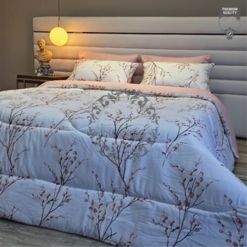 29 Couette 2 Places Rameaux en Fleurs – Éveil Rosé