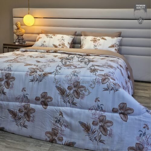 Couette 2 Places Jardin d’Automne – Beige & Brun