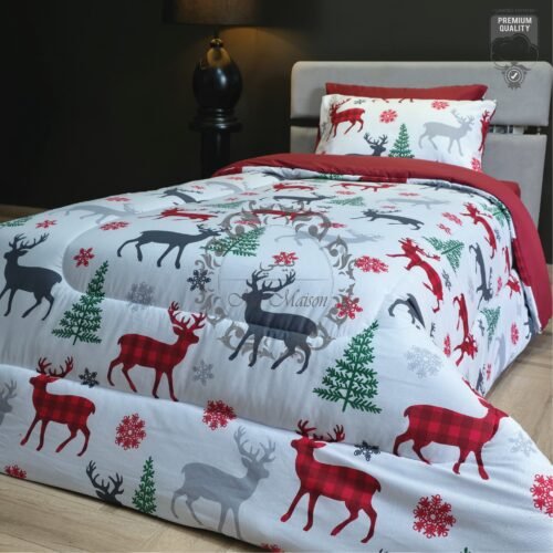 4 Couette 1 Place Flocon & Sapin – Collection Noël